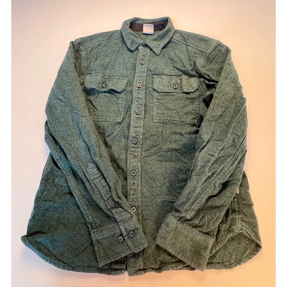 The North Face Mens Flannel‎ Shirt Button Up Long Sleeve Green Small